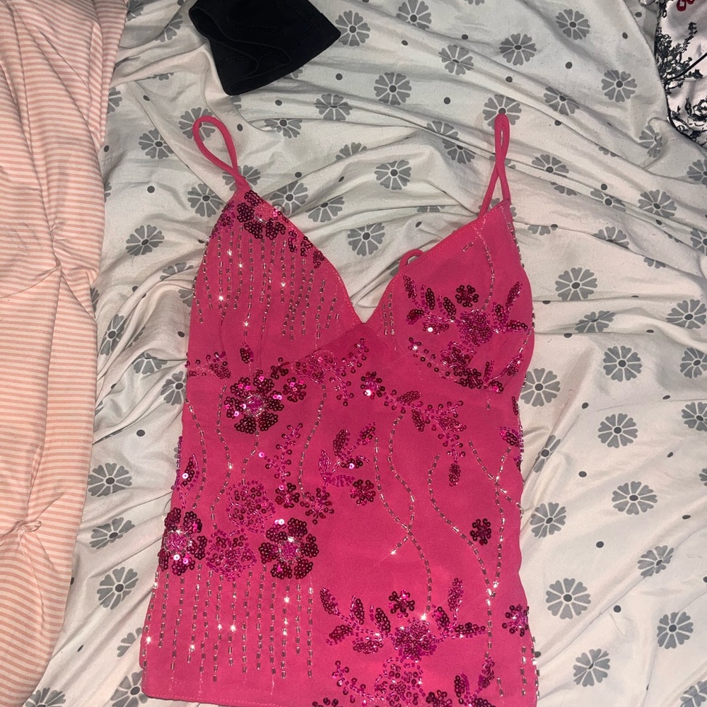 Peppermayo Pink Sequin Embellished Camisole
